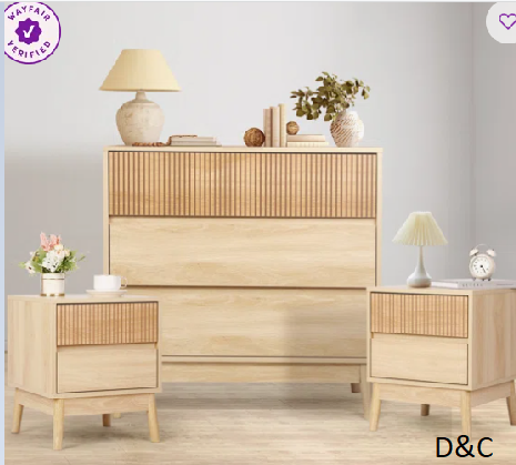 3 Piece Bedroom Set (Nightstand And Chest Of Dresser)