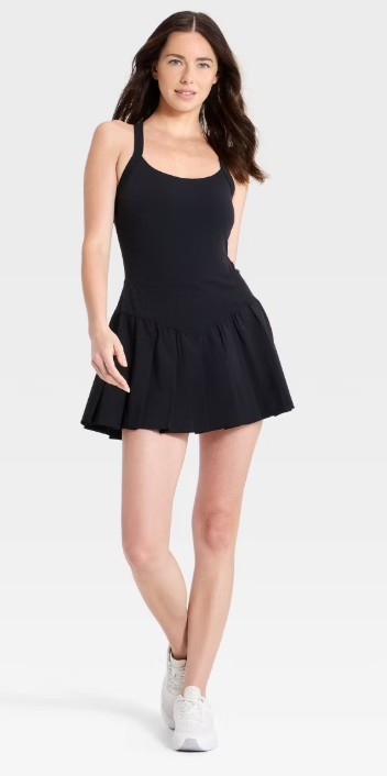 Women’s Pleated Active Dress – JoyLab™ Black XXS