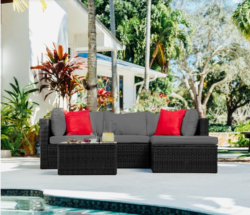 Slunce 4 – Person Outdoor Seating Group with Cushions (Set Of 5)