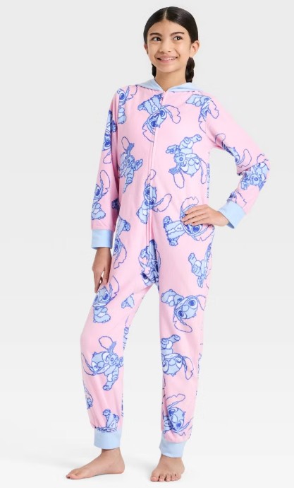 Girls’ Lilo & Stitch Union Suit – Pink XS