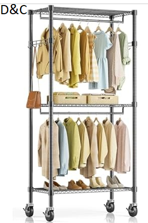 Simple Deluxe Rolling Clothes Rack