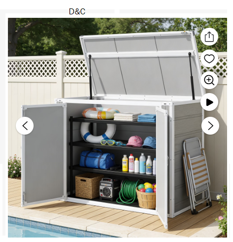 Enyopro 306Gal Shed & Outdoor Storage, Horizontal Resin Storage shed with Floor