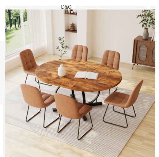 Clanton 43.3‘’-59‘’Extendable Round Mordern Dining Table Set