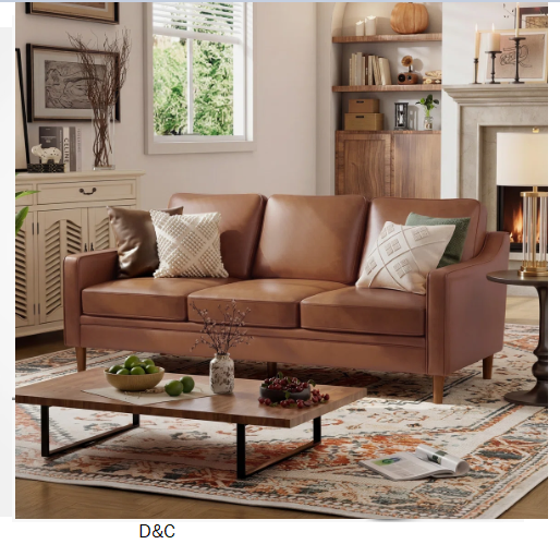 Azriah 80.31” Faux Leather Square Arm Sofa