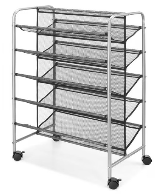 2-Tier Collapsible Multi-Functional Dish Drying Rack with Cutlery Box and Cup Holder