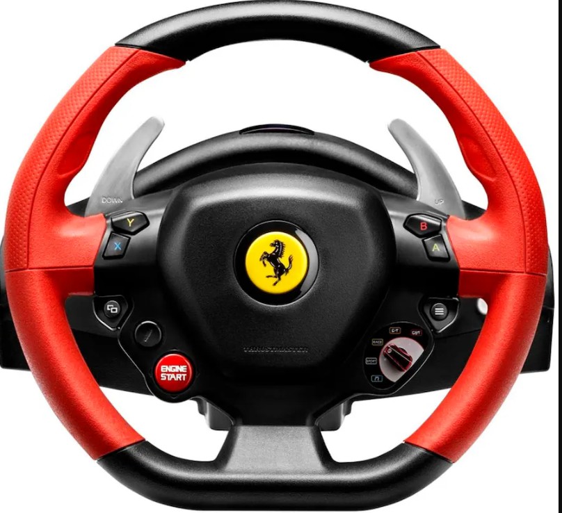 Thrustmaster – Ferrari 458 Spider Racing Wheel & Pedal Set for Xbox One – Black/Red/Yellow