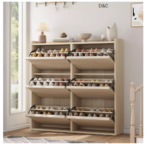 gaomon Wooden Shoe Cabinet with 6 Flip Drawers – Adjustable Shelf Shoe Organizer, Hidden Freestanding Shoe Storage for Entryway, Hallway, Living Room