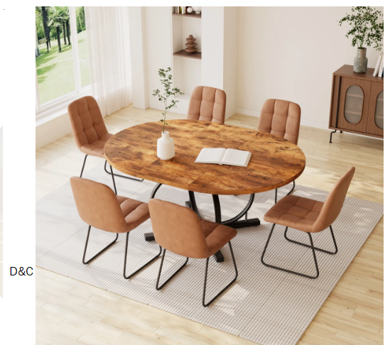 Clanton 43.3‘’-59‘’Extendable Round Mordern Dining Table Set