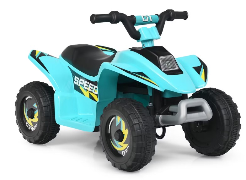 Costway 6V Kids Electric Quad ATV 4 Wheels Ride on Toy Toddlers Forward & Reverse Blue