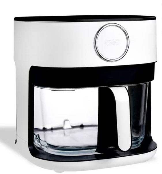 Cook With Color Air Fryer, 5.5Qt Glass Air Fryer, 1400W, 8 Presets, White