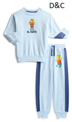 The Simpsons Boys El Barto Fleece Crewneck and Pants, 2-Piece Set, Sizes 4-12