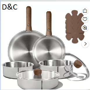 Carote 13-Piece Tri-Ply Stainless Steel Cookware Set with Detachable Handle, Induction Compatible