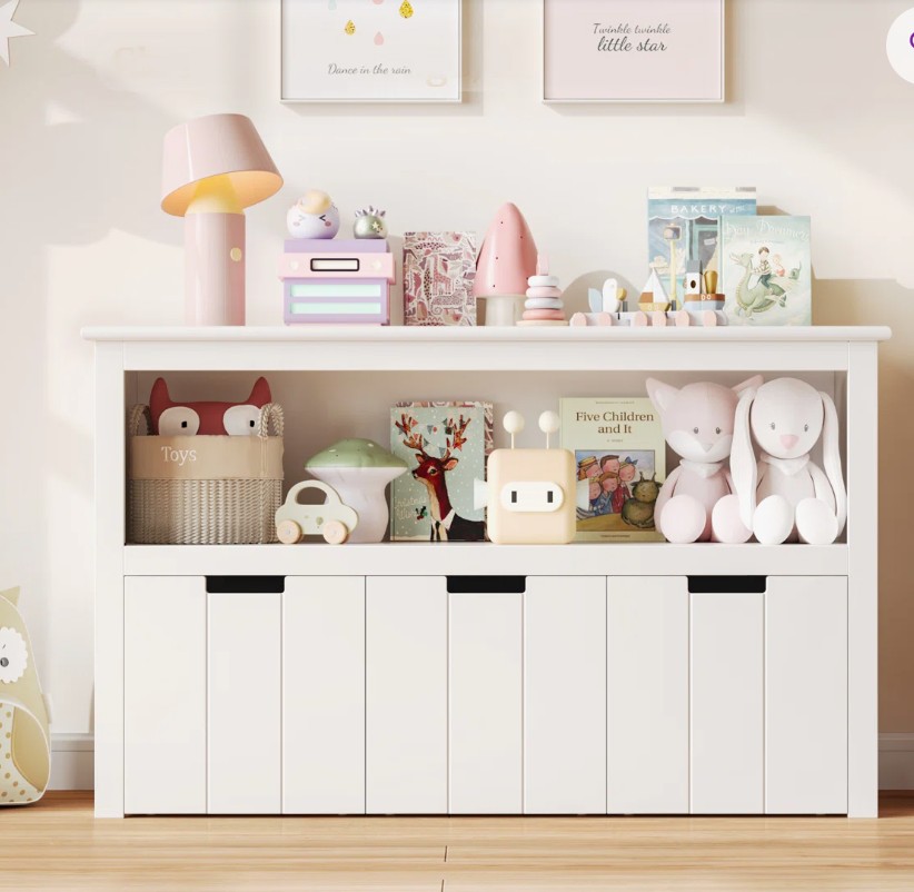 Bayze Bookcase with Removable Drawers, White