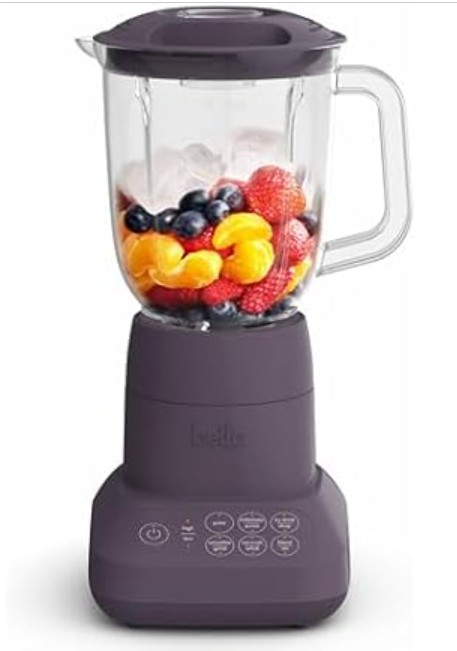 bella 10 Speed Countertop Blender, Juicer & Smoothie Maker, Fits-anywhere™ Kitchenware, Slim Flip & Store Design, Dishwasher Safe 48oz Capacity Pitcher & Lid, Stainless Steel Blade, 450 Watt, Plum