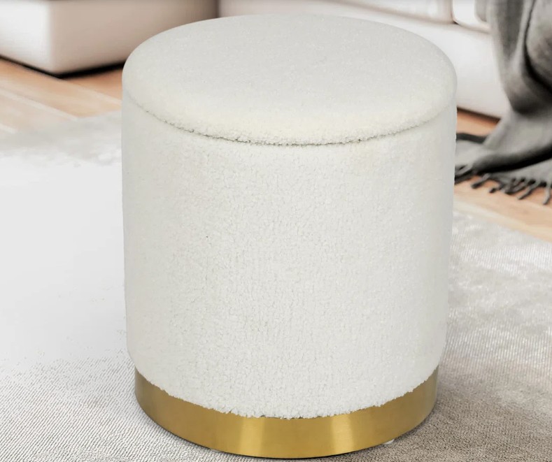 Gergina 15″ W Teddy Cylinder Storage Ottoman