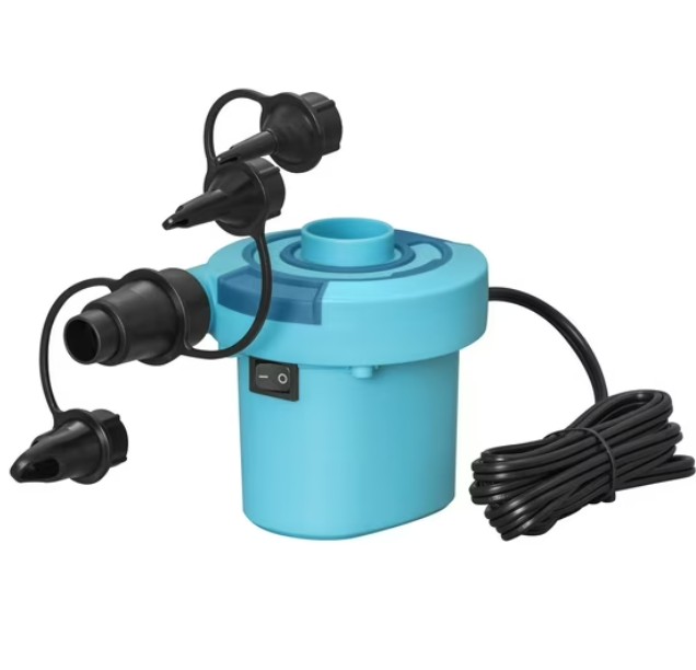 Bluescape Sidewinder AC Electric Air Pump 110-120V with Multiple Valve Adapters, Blue