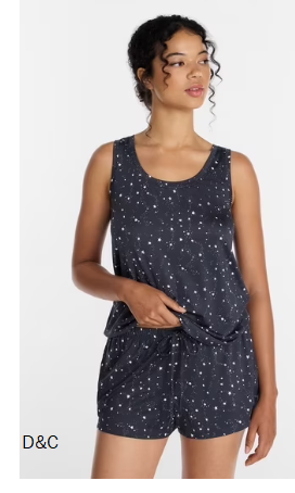 Joyspun Women’s Tank Top and Shorts Pajama Set, 2-Piece, Sizes XS-3X