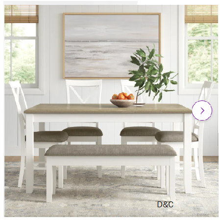 Atiqa 6 – Person Four Leg Dining Set