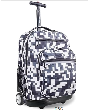 J World Sundance Laptop Rolling Backpack for Girls Boys. Roller Bookbag with Wheels, 20 Inch, Camo