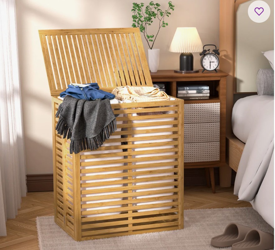 Donnell Bamboo Laundry Hamper with Handles