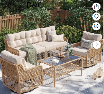ELPOSUN 5-Seat Outdoor Patio Furniture Set