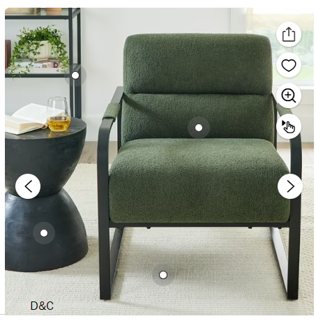 Better Homes & Gardens Wyatt Accent Chair, Olive Green Bouclé