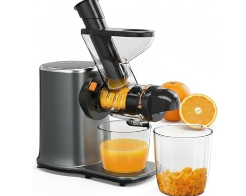 Marsail Slow Juicer, Cold Press Juicer Machines with Soft & Hard Modes, High Juice Yield Masticating juicer for Vegetables & Fruits with Reverse Function