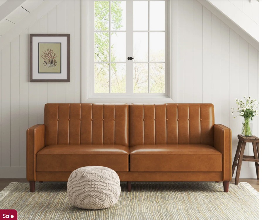 Seylow 81.5” Faux Leather Convertible Sofa