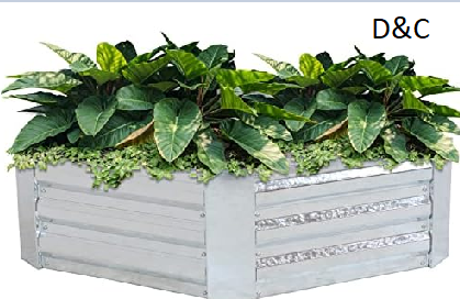 Sunnydaze 40.5″ Hexagon Steel Raised Bed