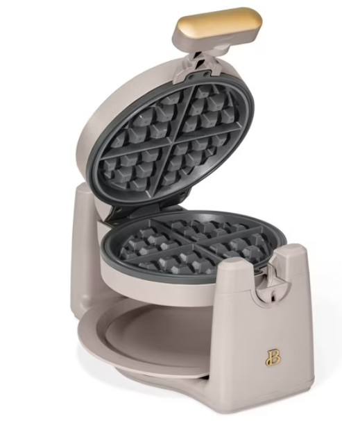 Beautiful Rotating Belgian Waffle Maker, Porcini Taupe by Drew Barrymore