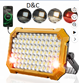 Rechargeable LED Work Light 10000LM 12000mAh, Portable Magnetic Jobsite Light with Hook
