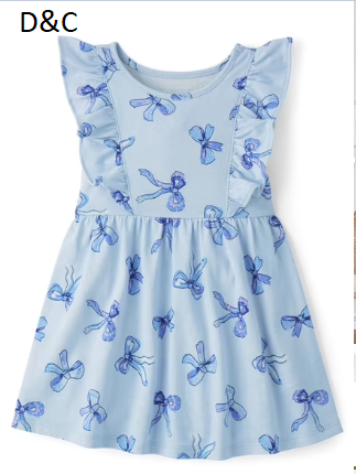 The Children’s Place Baby & Toddler Girls Short Sleeve Printed Flutter Dress, Sizes 6M-5T
