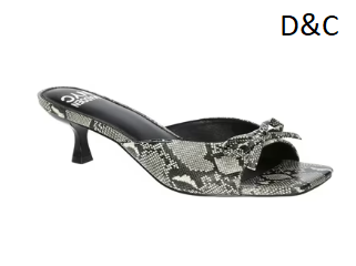 Madden NYC Women’s Faux Snakeskin Kitten Heel Sandals with Bow