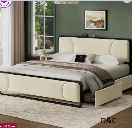 Dorrough Velvet Tufted Storage Platform Bed