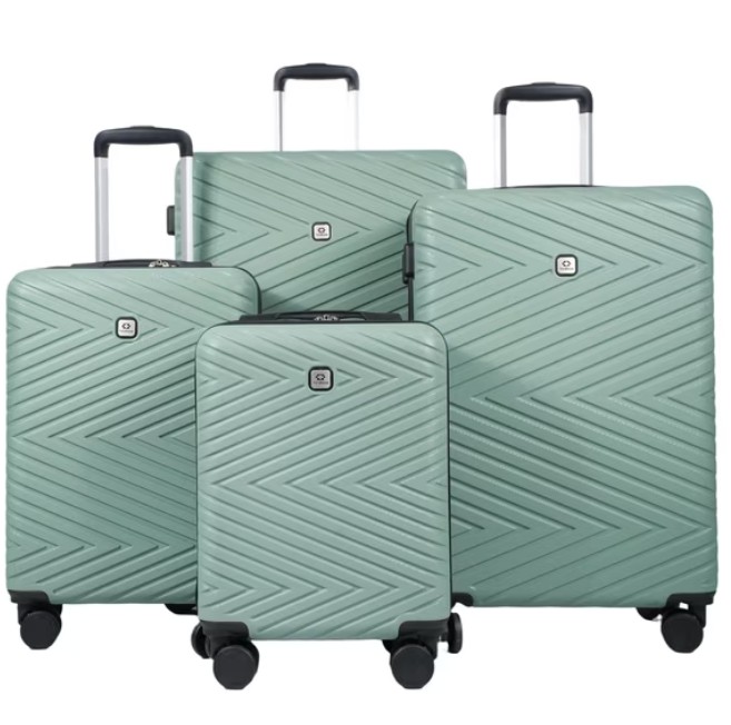 Travelhouse 4 Piece Hardshell Luggage Set Hardside Lightweight Suitcase with TSA Lock Spinner Wheels.(Green)