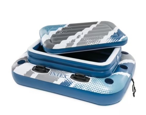 Intex Mega Chill 2 Cooler – Inflatable Floating Water with Cup Holders and Quick Connects – River Lake Pool