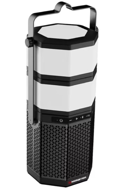 Monster 20-Watt LUNA Portable Rechargeable Bluetooth Speaker with Detachable Lights, 360° Sound, IPX5 Water-Resistant, up to 10 Hours Battery Life