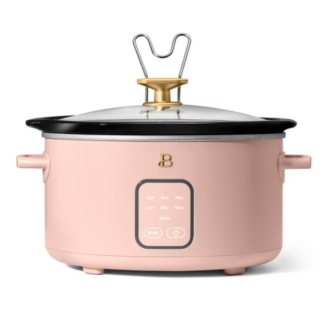 Beautiful 4Qt Slow Cooker with Touch-Activated Display, Rose by Drew Barrymore