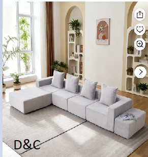 Jopath Modular Sectional Sofa,Oversized Modern Corduroy Upholstered Cloud Couch with Ottomans for Small Spaces