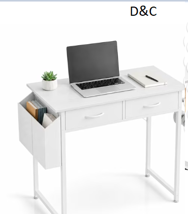 edx Small Desk with Drawers & Iron Hook