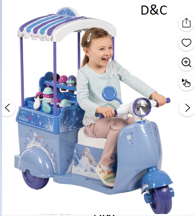Huffy 6V Disney Frozen Ice Cream Kart Ride-on, Ages 3-7, Kids, Purple