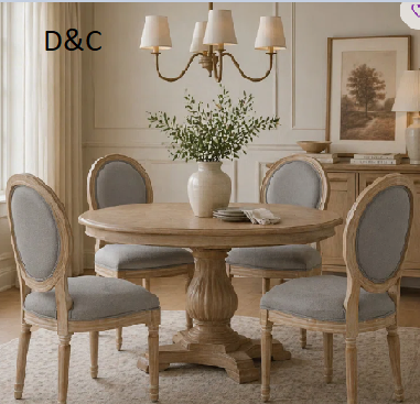 (Set of 4) 20” H Upholstered King Louis Back Side Chair Wood Dining Chairs