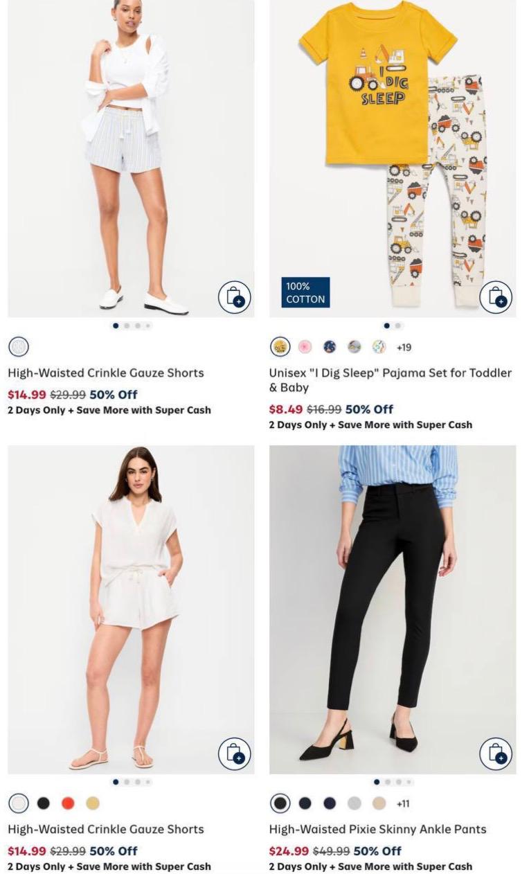 Shop For the Family at OLD NAVY! 50% OFF Sale!