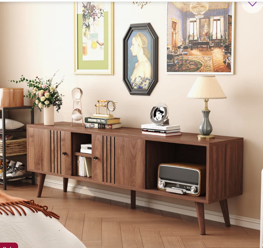 Delanie TV Stand for TVs up to 65”,Entertainment Center Sliding Door