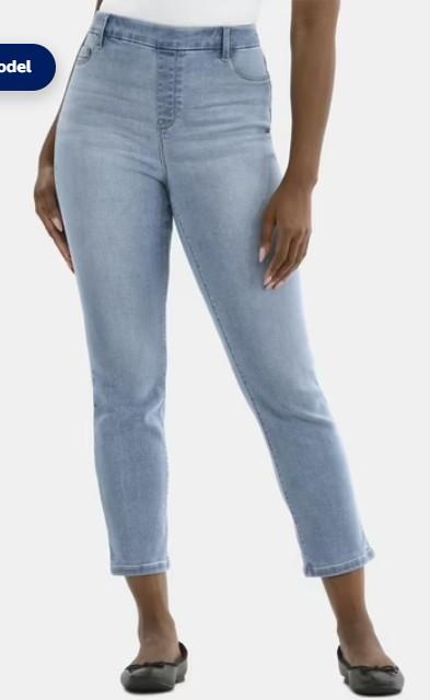 Time and Tru Women’s High Rise Straight Leg Denim Jegging, 27.5″ Inseam, Sizes XS-XXXL