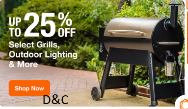 The Home Depot – Up to 25% off select grills, outdoor lighting, & more