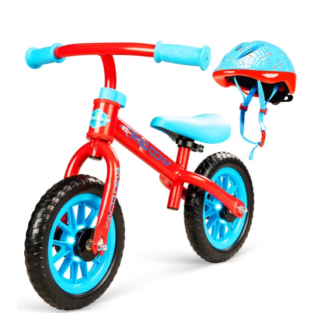 Toddler Balance Bike with Adjustable Helmet – Lightweight No Pedal First Bike for Ages 18 Months to 4 Years – Maintenance-Free 10″ Tires – Adjustable Seat – Madd Gear My 1st ZBike