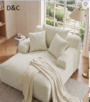 Latitude Run® No Assembly Required 64”D Corduroy Indoor Chaise Lounge Chair