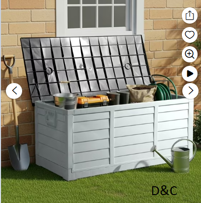 Ktaxon Collapsible 75gal Outdoor Garden Plastic Storage Deck Box Easy Set Up