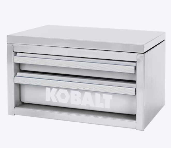 Kobalt Portable Mini Toolbox 10.83-in W x 5.91-in H x 5.91-in D 2 -Drawer White Steel Tool Box